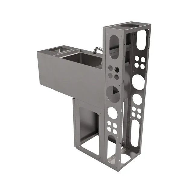 BK Resources UBDW-21-SS12-GR-PG — Underbar Glass Rinser, 21"W x 12"D x 34"H, 18-ga 304 stainless steel