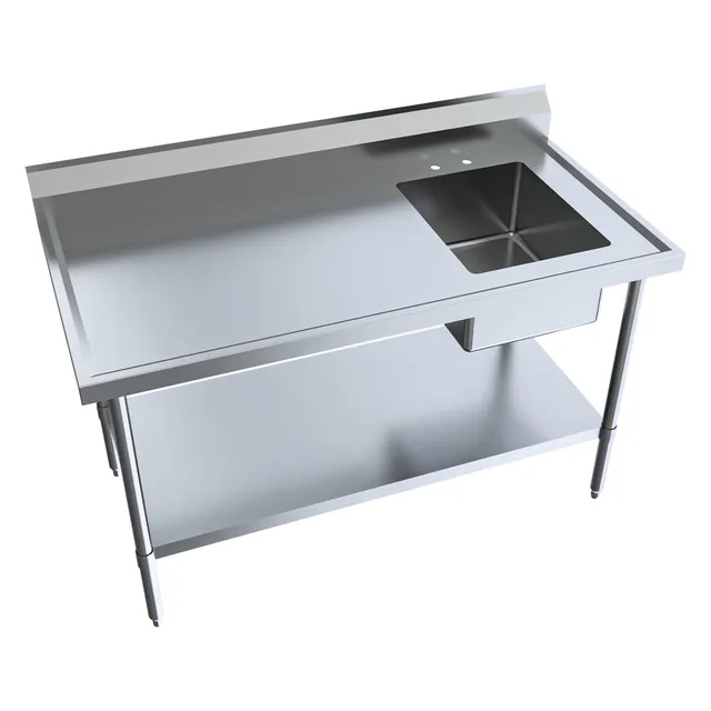 BK Resources BKMPT-3060S-R — Work Table, 60"W x 30"D x 41.75"H, 18-ga 430 stainless steel