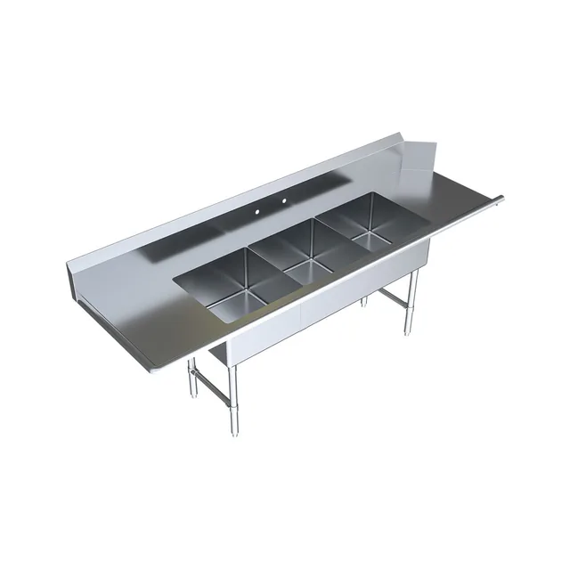 BK Resources BKSDT-3-20-12-20LS — Dish Table, 100"W x 30.5"D x 44"H, 18-ga