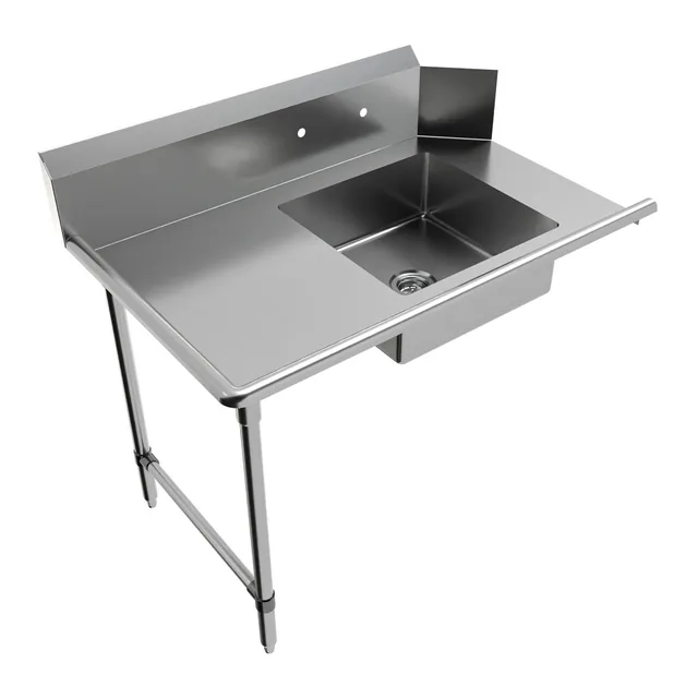 BK Resources BKSDT6-48-L-SS — Dish Table, 48"W x 30.37"D x 46.25"H, 16-ga