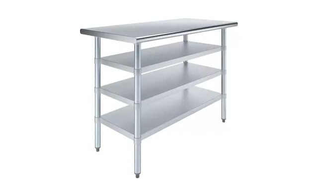 AmGood AMGWT-2448-3SH — Work Table, 48"W x 24"D, 18-ga 430 stainless steel
