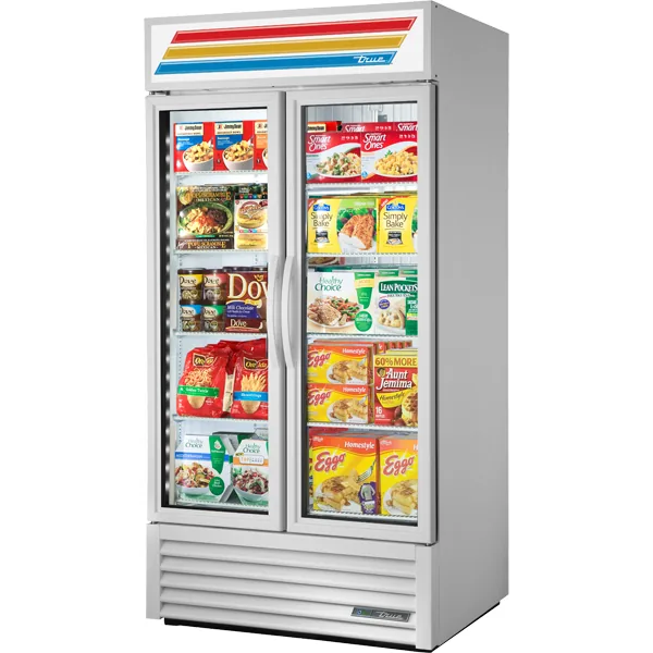 True GDM-35F-HC~TSL01 — Reach-In Freezer with 2 Glass Doors, 39.68"W x 29.88"D x 77.01"H, 29.3 cu ft
