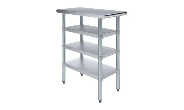 AmGood AMGWT-3015-3SH — Work Table, 15"W x 30"D, 18-ga 430 stainless steel