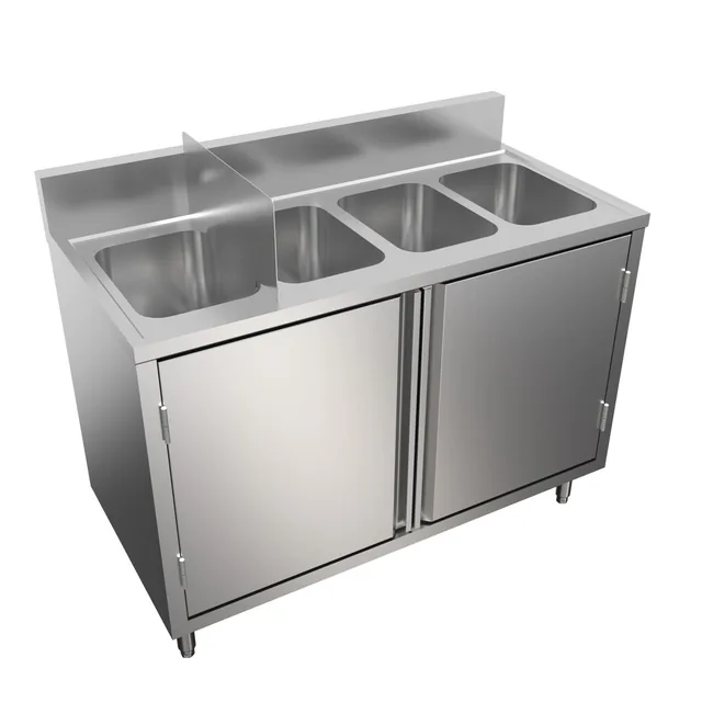 BK Resources CSTR5-4-1014HHS — 4-Compartment Sink, 10"x14" bowls, 18-ga 304 stainless