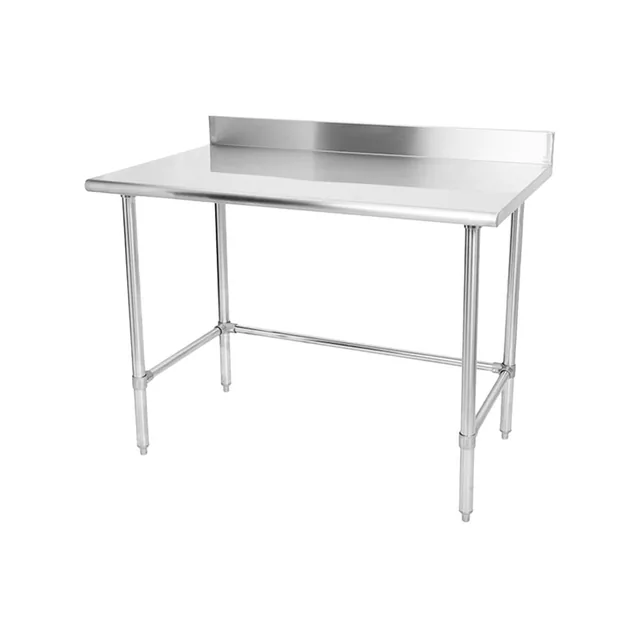 Sapphire SMTOB-2424S — Open-Base Work Table, 24"W x 24"D, 18-ga 430 stainless with backsplash