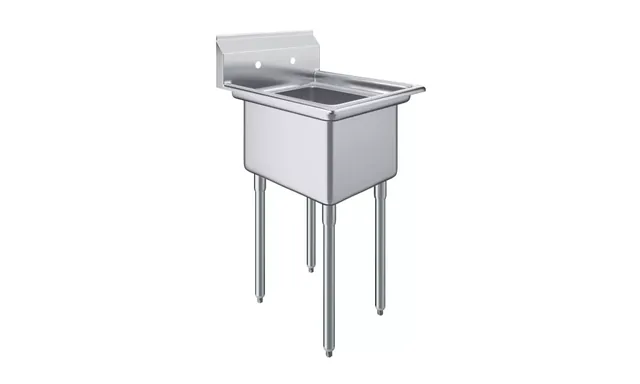 AmGood AMGSINKS1C-162012-NF — 1-Compartment Sink, 22"W x 26"D, 18-ga 304 stainless steel
