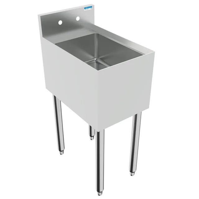 BK Resources UB4-18-1014HS — Underbar Dump Sink, 15"W x 18"D, 18-ga 304 stainless steel