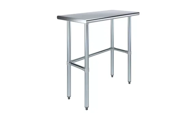 AmGood AMGWT-1836-RCB — Work Table with Open Base, 36"W x 18"D, 18-ga 430 stainless steel