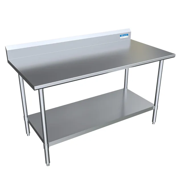 BK Resources CVTR5-6030 — Riser-Top Work Table, 60"W x 30"D x 34.75"H, 16-ga 304 stainless steel