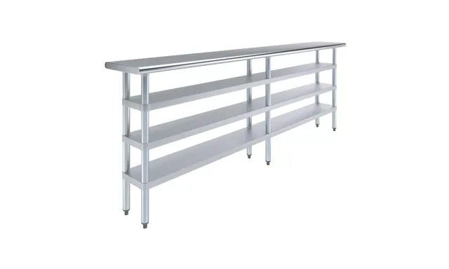 AmGood AMGWT-1496-3SH — Work Table, 96"W x 14"D, 18-ga 430 stainless steel