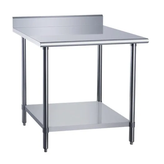Dukers DCSTW-3036B — Undershelf Work Table, 36"W x 30"D, 18-ga 430 stainless with backsplash