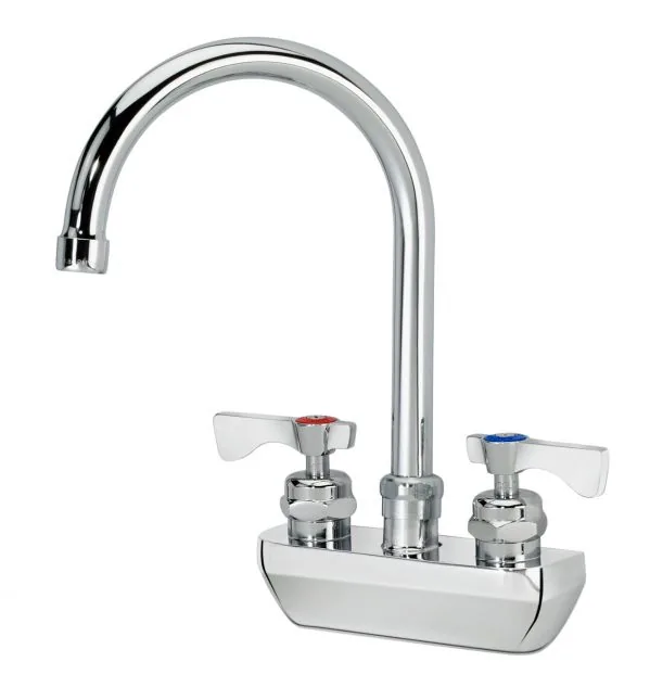 Krowne 14-401L — Wall-Mount Gooseneck Faucet, 4"" Centers, 6" Spout