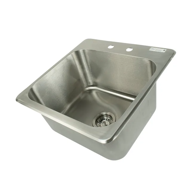 BK Resources DDI-18151024 — Drop-In Sink, 20"W x 20.5"D x 10.5"H, stainless steel