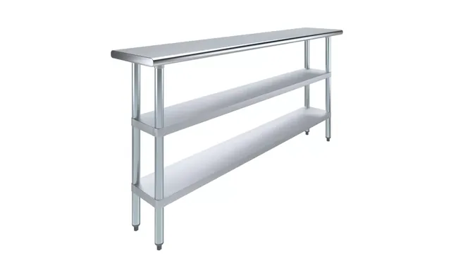 AmGood AMGWT-1472-2SH — Work Table, 72"W x 14"D, 18-ga 430 stainless steel