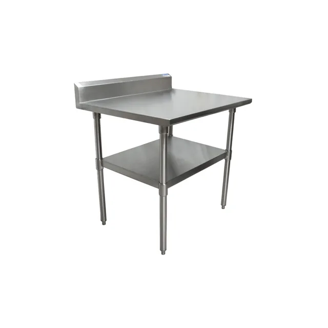 BK Resources CVTR5-3630 — Undershelf Work Table, 36"W x 30"D, 16-ga 304 stainless with backsplash