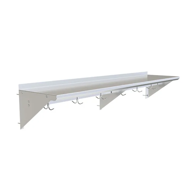 BK Resources BKWS-1672-PR — Wall Shelf, 72"W x 16"D, stainless steel
