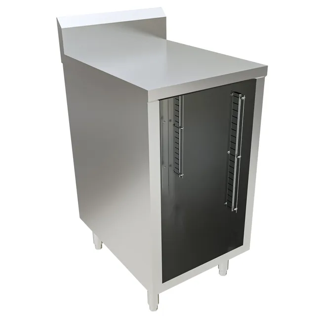 BK Resources CSTR5-2418 — Cabinet-Base Work Table, 24"W x 18"D, 14-ga 304 stainless with backsplash