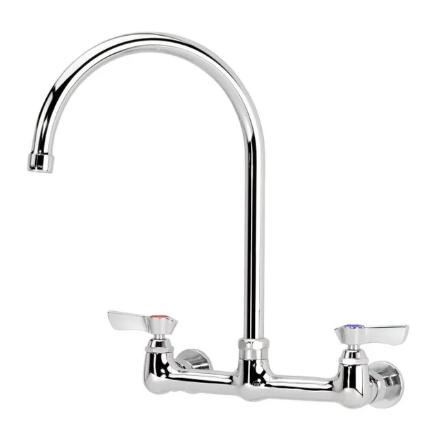Krowne 12-802L — Wall-Mount Gooseneck Faucet, 8"" Centers, 8.5" Spout
