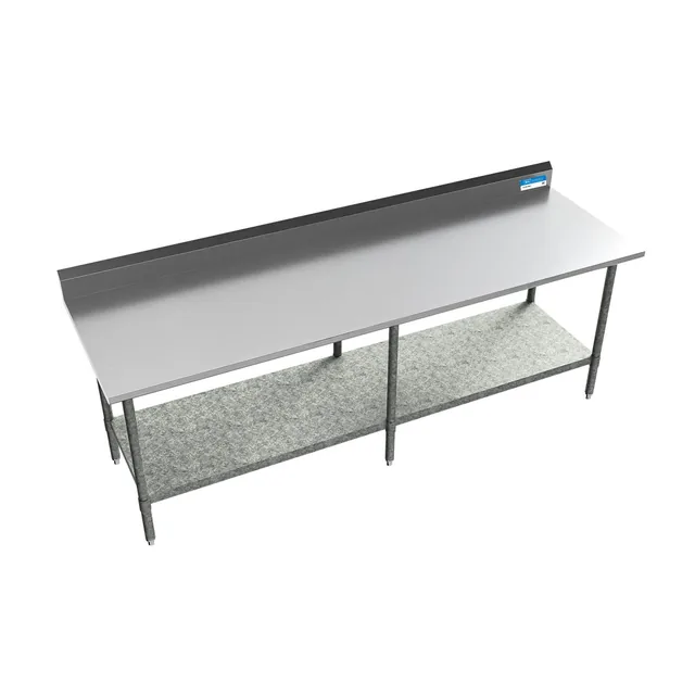 BK Resources VTTR5-9624 — Riser-Top Work Table, 96"W x 24"D x 34.75"H, 18-ga stainless steel