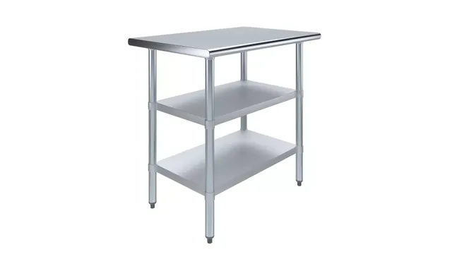 AmGood AMGWT-2436-2SH — Work Table, 36"W x 24"D, 18-ga 430 stainless steel