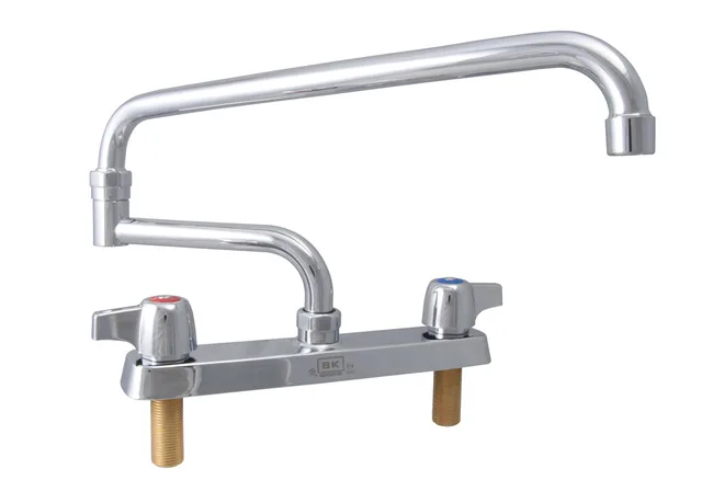 BK Resources BK8D-18-G — Deck-mount faucet, 8" centers, double-jointed
