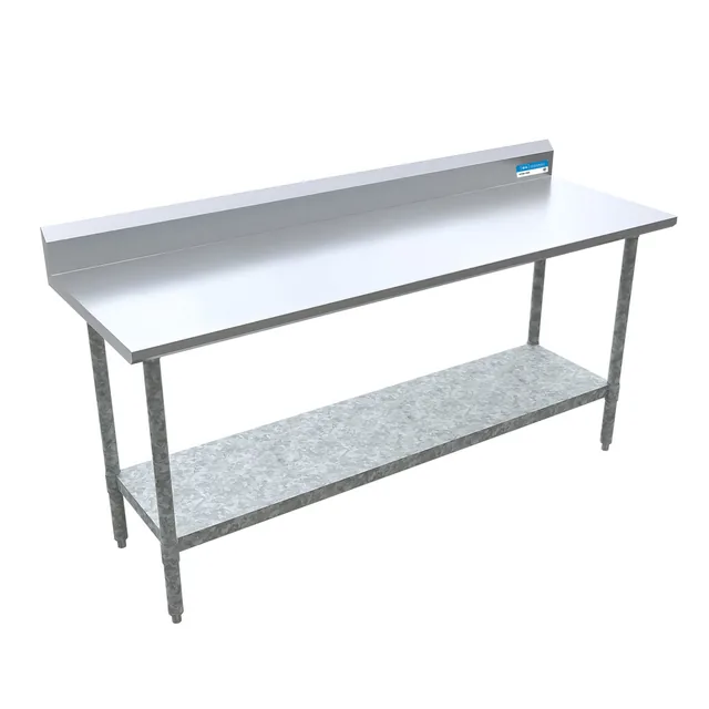 BK Resources VTTR5-7224 — Riser-Top Work Table, 18-ga stainless steel