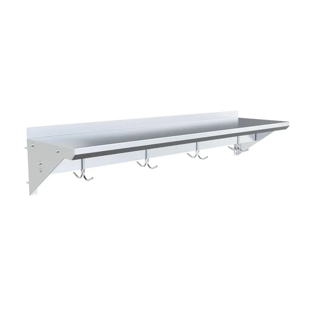 BK Resources BKWS-1248-PR — Wall Shelf, 48"W x 12"D, stainless steel