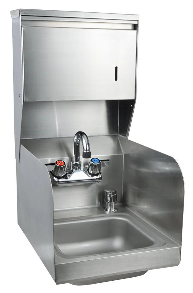 BK Resources BKHS-W-SS-SS-TD-P-G — Hand Sink, 12"W x 16"D x 25.21"H