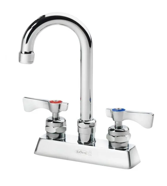 Krowne 15-325L — Deck-Mount Gooseneck Faucet, 4"" Centers, 3.5" Spout