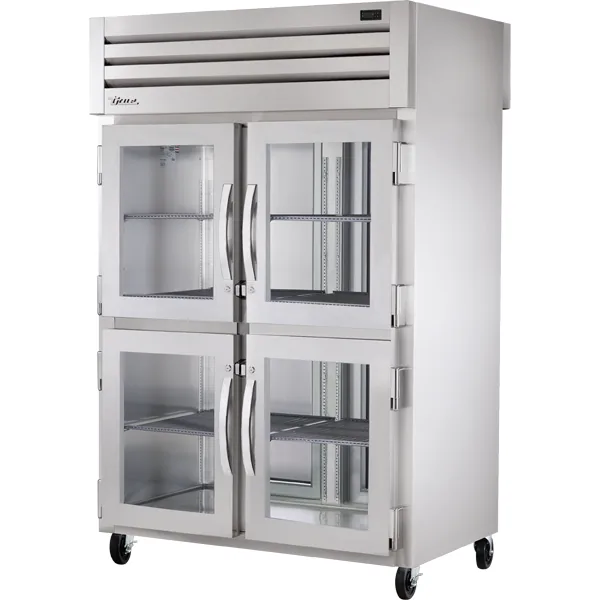 True STG2RPT-4HG-2S-HC — Reach-In Refrigerator with 8 Glass Doors, 52.63"W x 36.13"D x 77.75"H, 48.01 cu ft