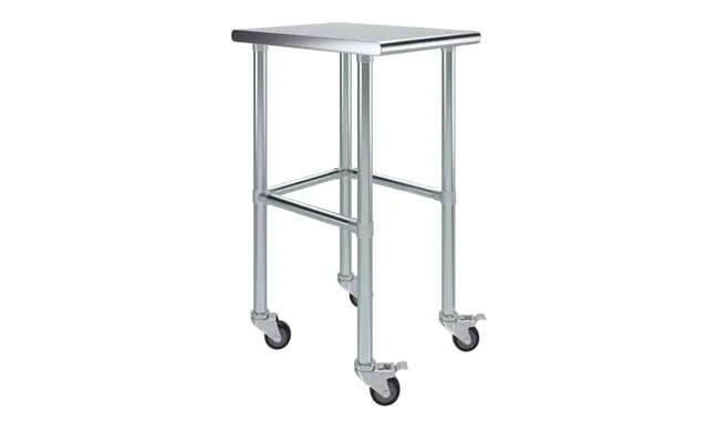 AmGood AMGWT-2418-RCB-WHEELS — Work Table with Casters, 18-ga 430 stainless steel