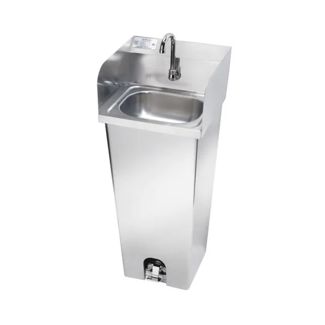 Krowne HS-40 — Freestanding Hand Sink, 15.75"W x 15"D, 20-ga 304 stainless, foot pedal, side splashes