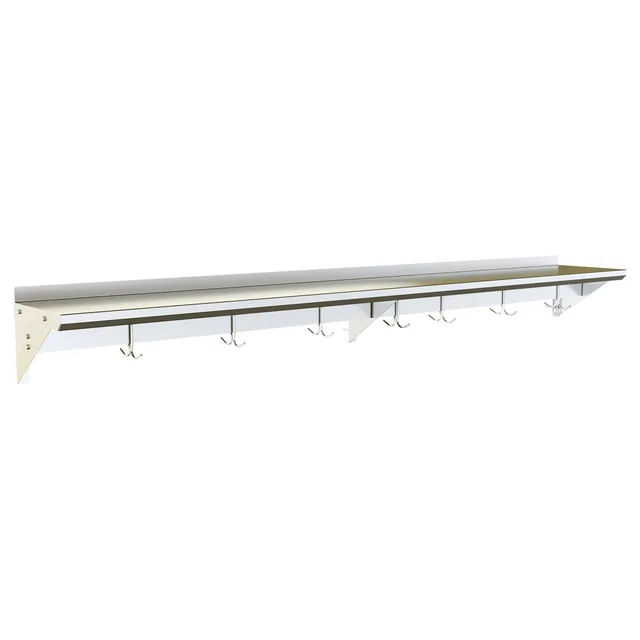 BK Resources BKWS-1284-PR — Wall Shelf, 84"W x 12"D, stainless steel