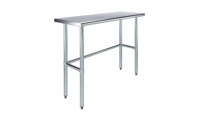 AmGood AMGWT-1848-RCB — Work Table with Open Base, 48"W x 18"D, 18-ga 430 stainless steel