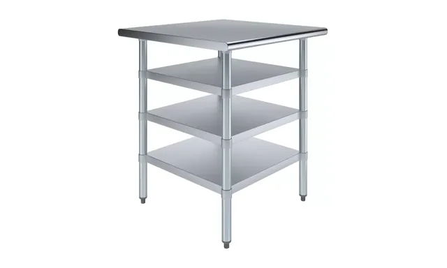 AmGood AMGWT-3030-3SH — Work Table, 30"W x 30"D, 18-ga 430 stainless steel