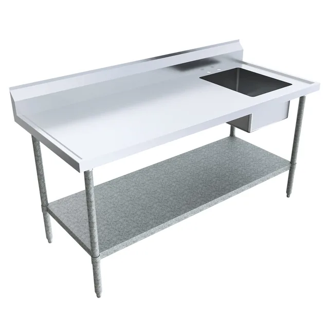 BK Resources BKMPT-3072G-R — Work Table, 72"W x 30"D x 41.75"H, 18-ga 430 stainless steel