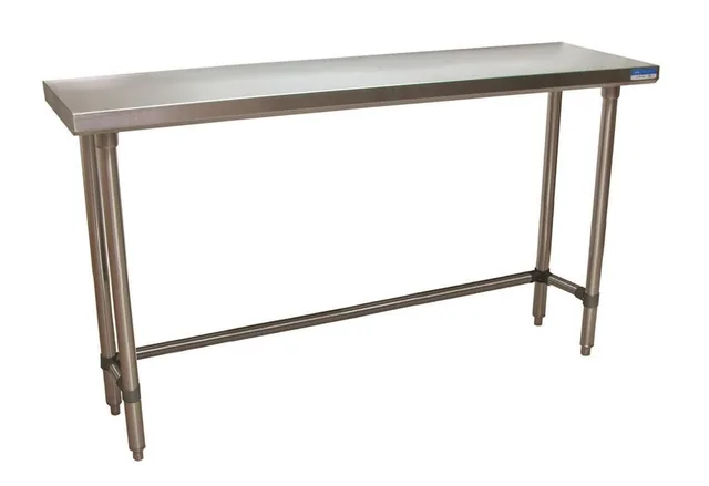 BK Resources SVTOB-1860 — Work Table with Open Base, 60"W x 18"D, 18-ga 430 stainless steel