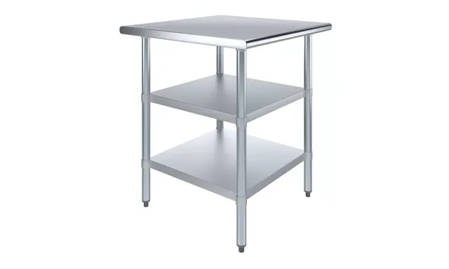 AmGood AMGWT-3030-2SH — Work Table, 30"W x 30"D, 18-ga 430 stainless steel