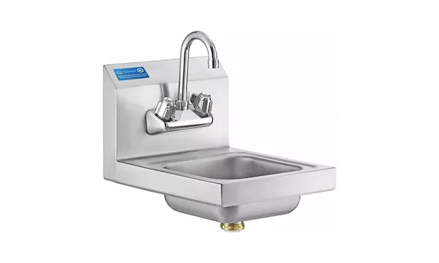 AmGood AMGSINKHS-12 — Wall-Mount Hand Sink, 16"W x 16"D, 20-ga 304 stainless