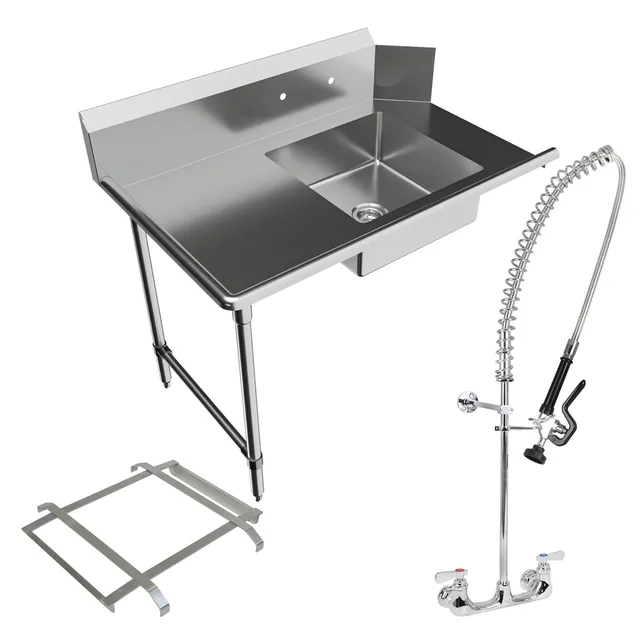 BK Resources BKSDT-48-L-SS-P2-G — Dish Table, 18-ga