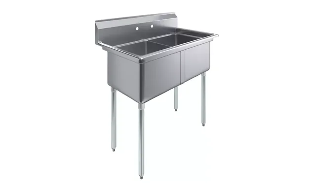 AmGood AMGSINKS2C-181812-NF — 2-Compartment Sink, 18-ga 304 stainless