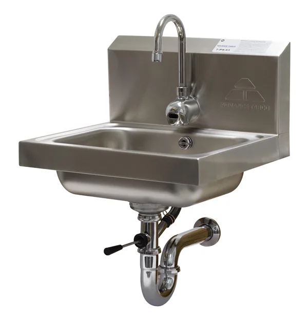 Advance Tabco 7-PS-131 — Wall-Mount Hand Sink, 14"W x 10"D, 20-ga 304 stainless, sensor, side splashes