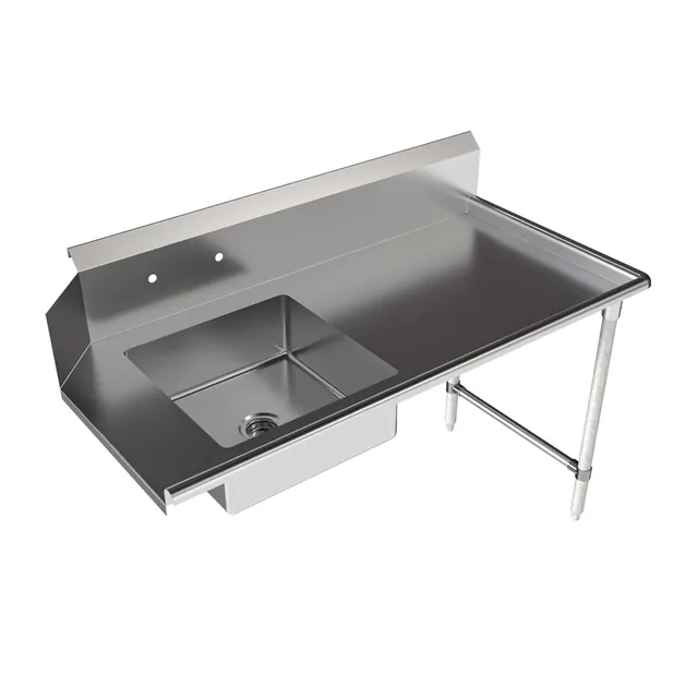 BK Resources BKSDT-60-R — Dish Table, 60"W x 30.38"D x 46.25"H, 18-ga 304 stainless steel