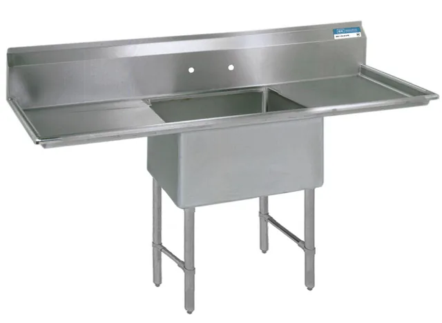 BK Resources BKS-1-1620-12-18TS — 1-Compartment Sink, 52"W x 25.81"D x 43.75"H, stainless steel