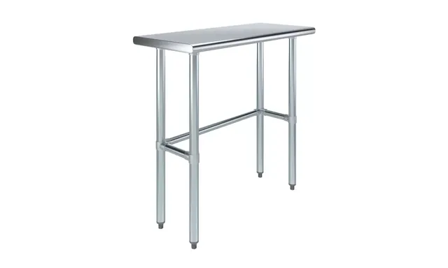 AmGood AMGWT-1636-RCB — Work Table with Open Base, 36"W x 16"D, 18-ga 430 stainless steel