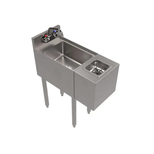 BK Resources UB4-18-SS12-GR-PG — Underbar Glass Rinser, 18"W x 12"D, 18-ga 304 stainless steel