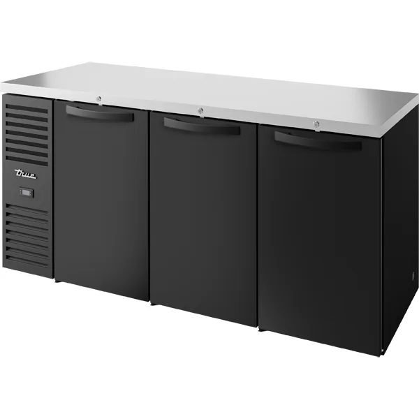 True TBR84-RISZ1-L-B-SSS-1 — 3-Door Back-Bar Refrigerator, 84″W
