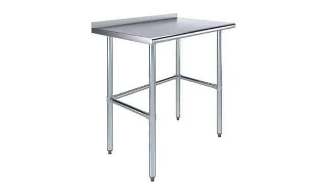 AmGood AMGWT-2436-BS-RCB — Work Table with Backsplash, 18-ga 430 stainless steel