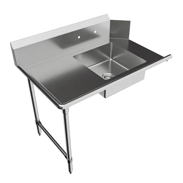 BK Resources BKSDT-48-L-SS — Dish Table, 18-ga 304 stainless steel