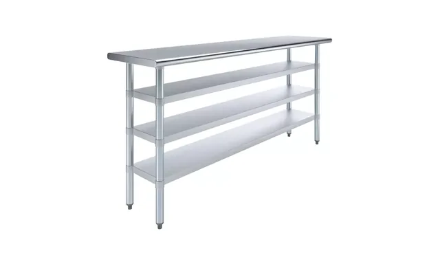 AmGood AMGWT-1872-3SH — Work Table, 72"W x 18"D, 18-ga 430 stainless steel